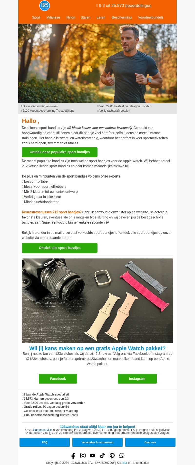 ⌚ Ontdek ons gigantisch assortiment sport bandjes ⌚ Ontdek ons gigantisch assortiment sport bandjes