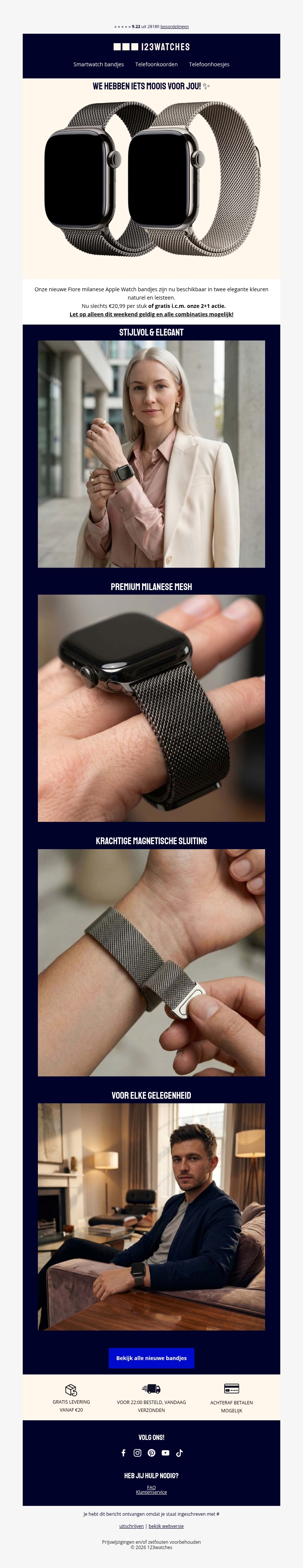 π£ Nieuw: stijlvolle milanese bandjes voor jouw Apple Watch! π£ Nieuw: stijlvolle milanese bandjes voor jouw Apple Watch!
