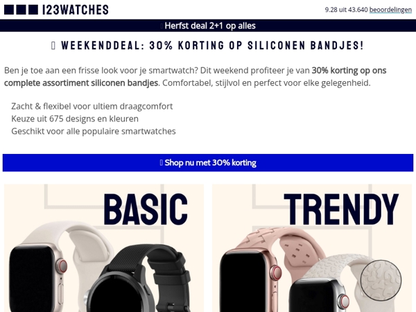 💥 Weekenddeal: 30% korting op siliconen bandjes!