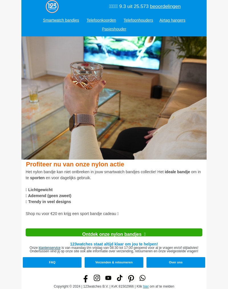 Nog 4️⃣ dagen! 20 + 10% extra korting op alle nylon bandjes. Nog 4️⃣ dagen! 20 + 10% extra korting op alle nylon bandjes.