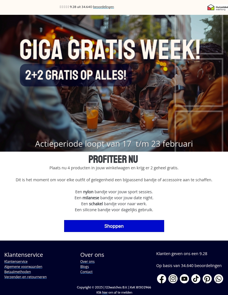 2 gratis bandjes - GIGA GRATIS WEEK π 2 gratis bandjes - GIGA GRATIS WEEK π