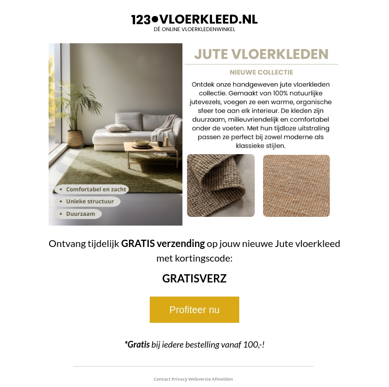 Exclusief: jute vloerkleed met gratis bezorging π Exclusief: jute vloerkleed met gratis bezorging π