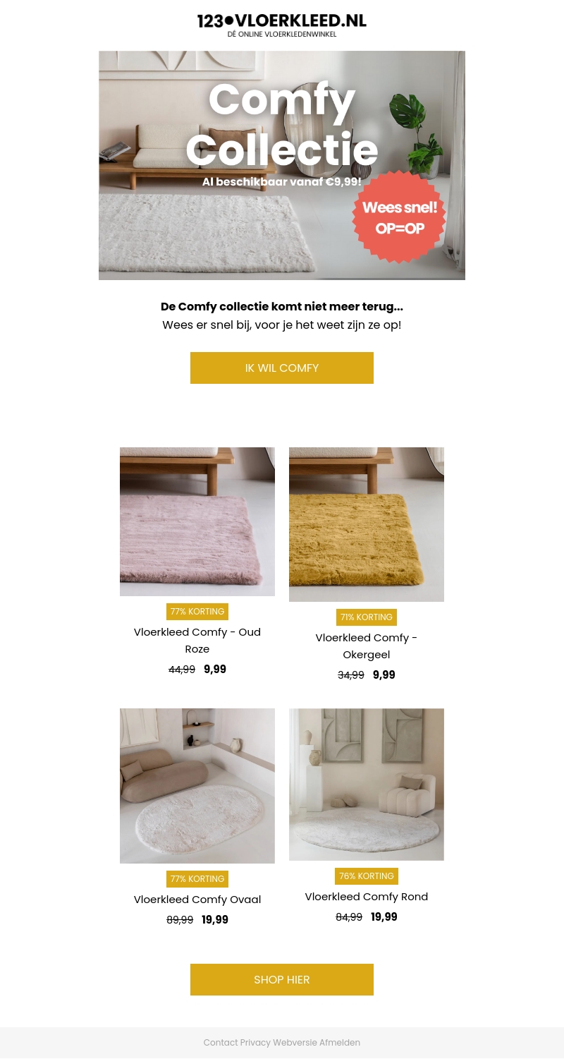 Laatste kans op een Comfy kleed! ⏰ Laatste kans op een Comfy kleed! ⏰