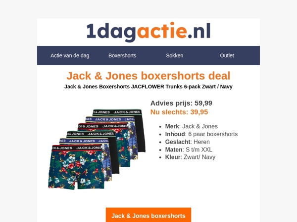 6x Comfort van Jack & Jones – Nu voor €39,95 (OP=OP!)🩲