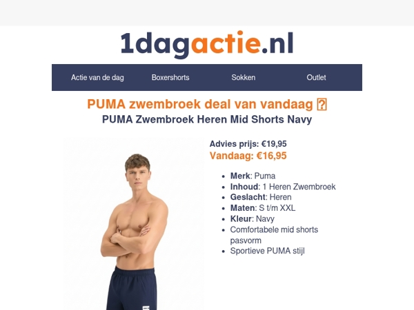 Sportieve PUMA zwembroek nu €16,95