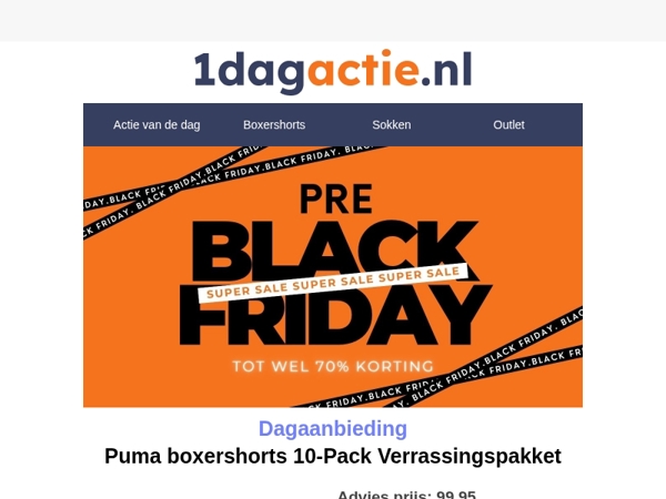 Pre Black Friday gestart! Dagaanbieding: Puma Boxershorts 10-pack 🔥
