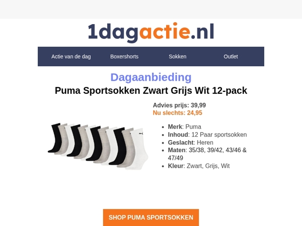 Topdeal: 12 paar Puma sportsokken voor een scherpe prijs🔥