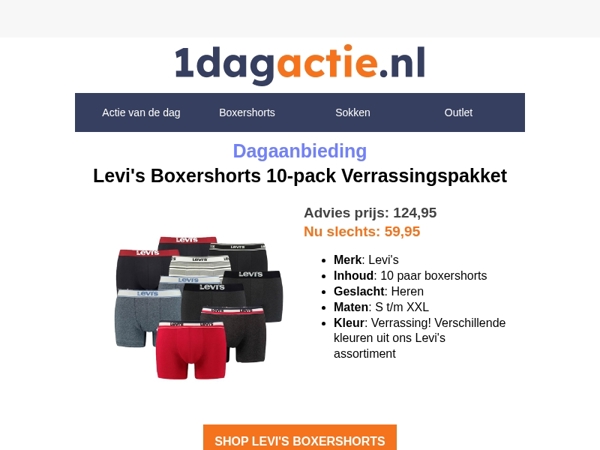 Snel!🔥10-pack Levi's boxershorts voor maar €59,95!⏰