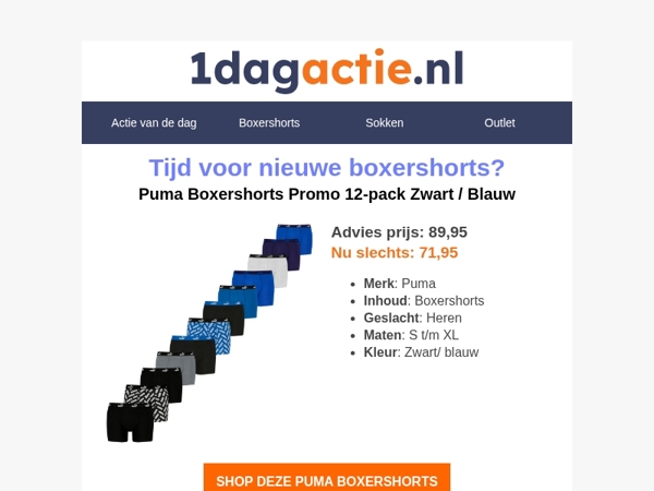 🔥 Tijdelijk verlaagd: Puma 12-pack boxershorts voor €71,95