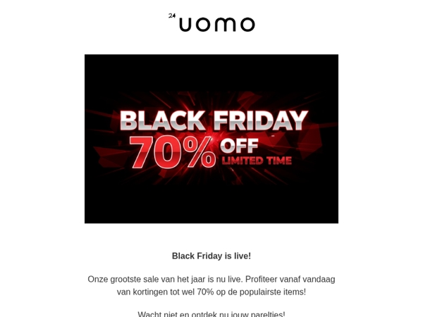 Black Friday - Onze grootste SALE van het jaar is live!