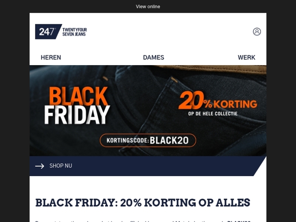 20% Korting op alles met code: BLACK20