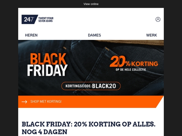 20% korting met code BLACK20, nog 4 dagen