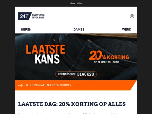 Laatste dag 20% korting met code BLACK20