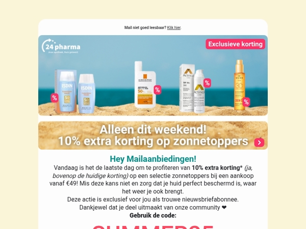 Vergeet de 10% extra korting niet! 😍