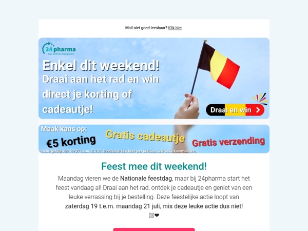 Draai en win! Enkel dit weekend 🖤💛❤️