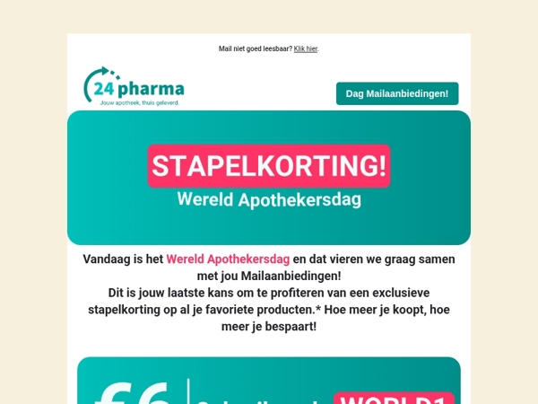 LAATSTE KANS Vier Wereld Apothekersdag met ons! 💚
