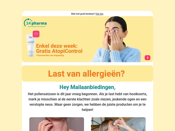 Heb jij last van allergieën, Mailaanbiedingen? 🤧