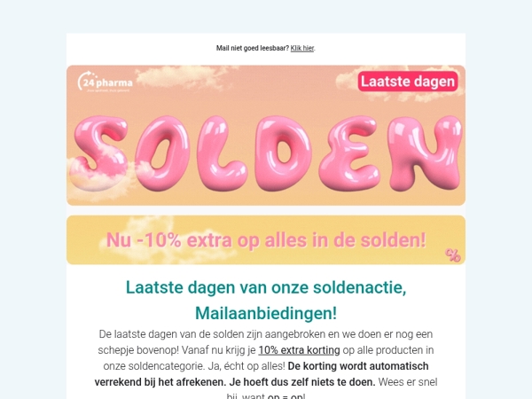 Laatste dagen van onze soldenactie! 😍⌛