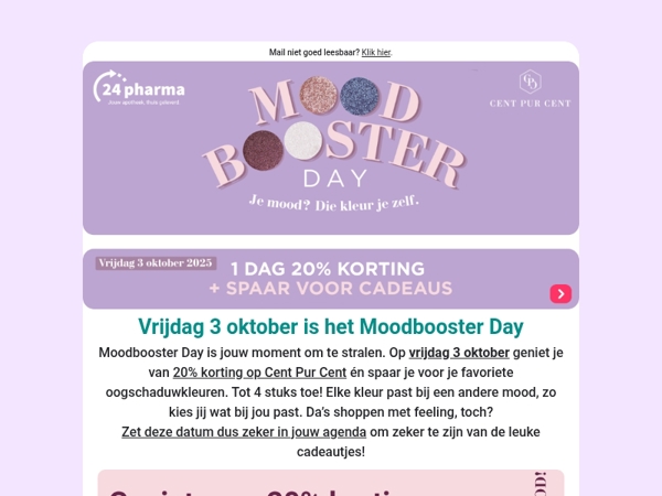 Het is bijna tijd voor Moodbooster Day van Cent Pur Cent 👀