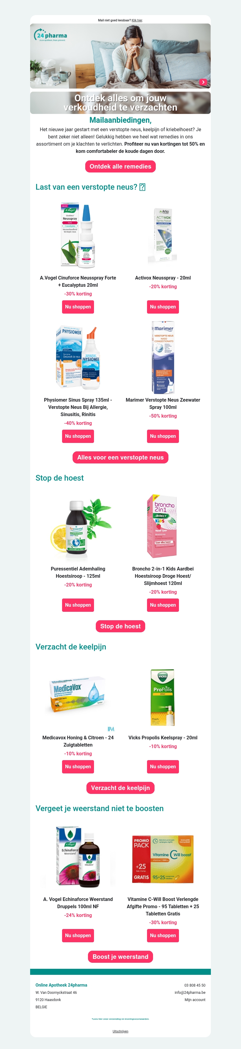 Tot 50% korting op verkoudheidsmiddelen! 🤧 Tot 50% korting op verkoudheidsmiddelen! 🤧
