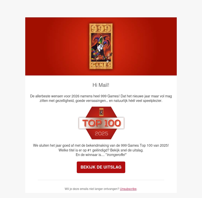 De bekendmaking van de 999 Games Top 100 De bekendmaking van de 999 Games Top 100
