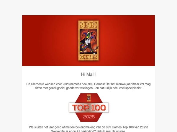 De bekendmaking van de 999 Games Top 100
