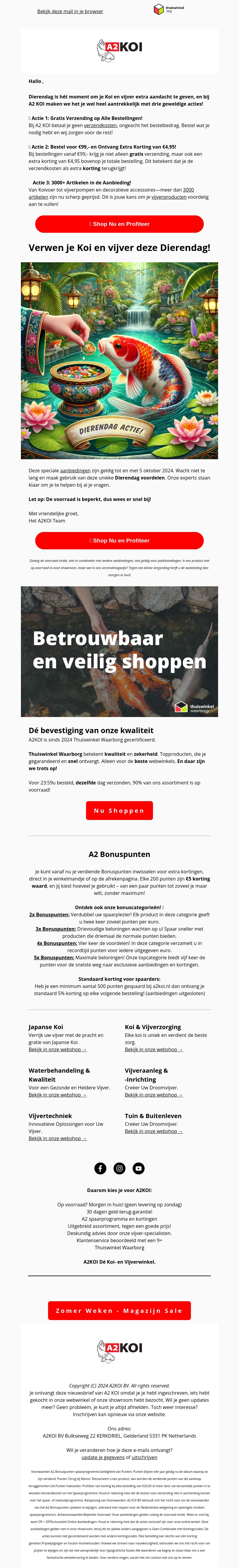 π GRATIS Verzending π Extra Korting bij A2 KOI! π π GRATIS Verzending π Extra Korting bij A2 KOI! π