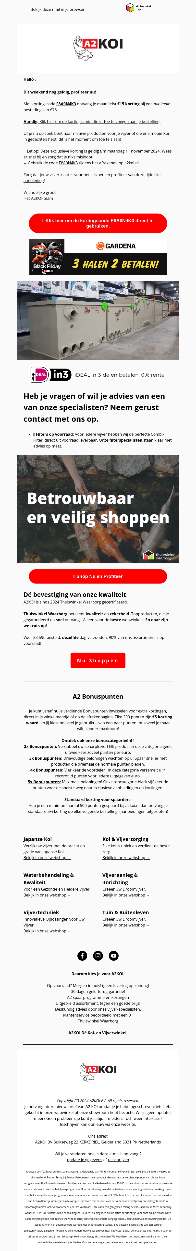 €15 korting! Geldig t/m morgen €15 korting! Geldig t/m morgen