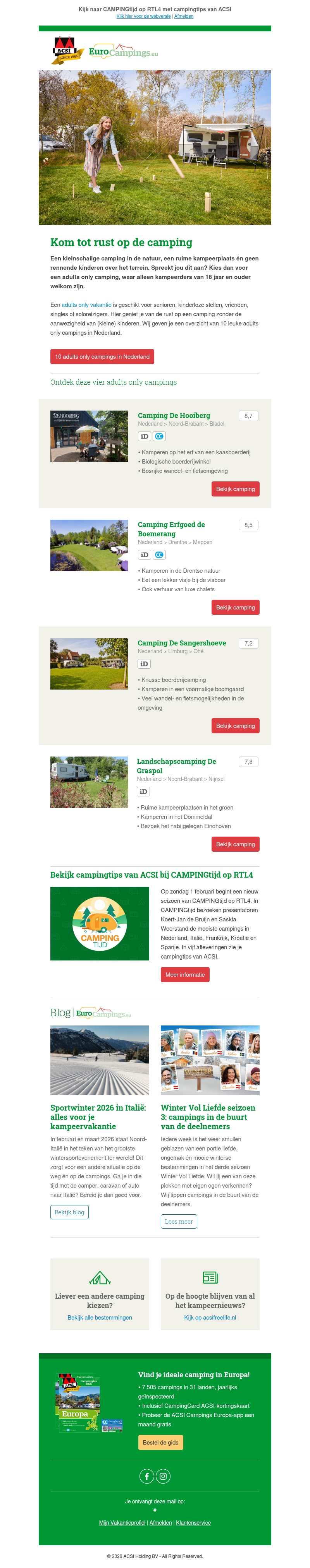 Rust en ruimte: 10 adults only campings in Nederland Rust en ruimte: 10 adults only campings in Nederland