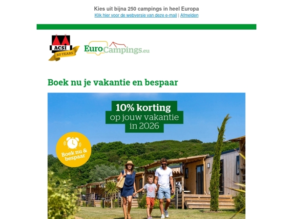 Alleen in januari: 10% vroegboekkorting