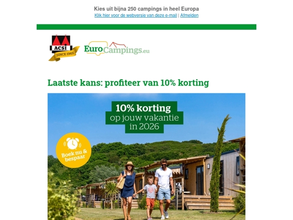 Nog maar één week 10% vroegboekkorting