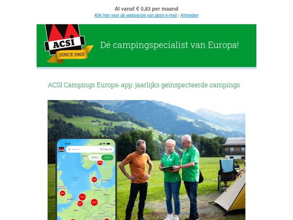 Altijd betrouwbare informatie in de ACSI Campings Europa-app
