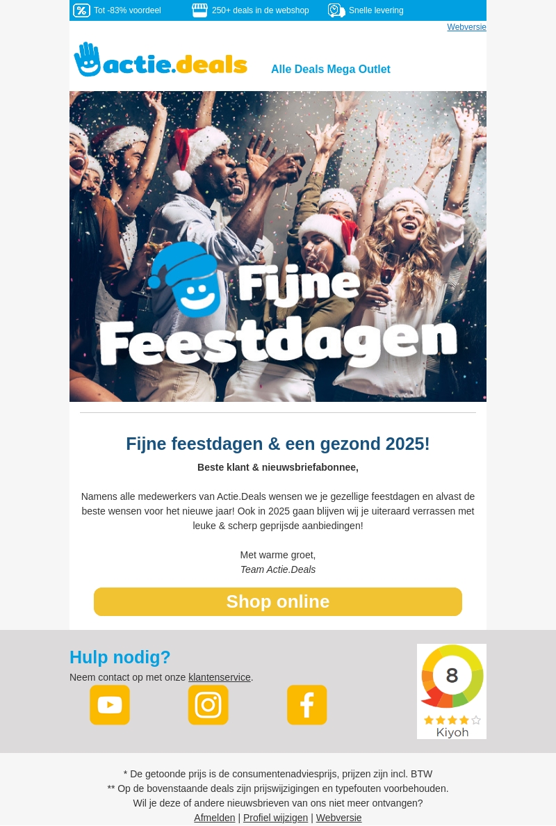 đ Actie.Deals wenst je fijne feestdagen! đ đ Actie.Deals wenst je fijne feestdagen! đ