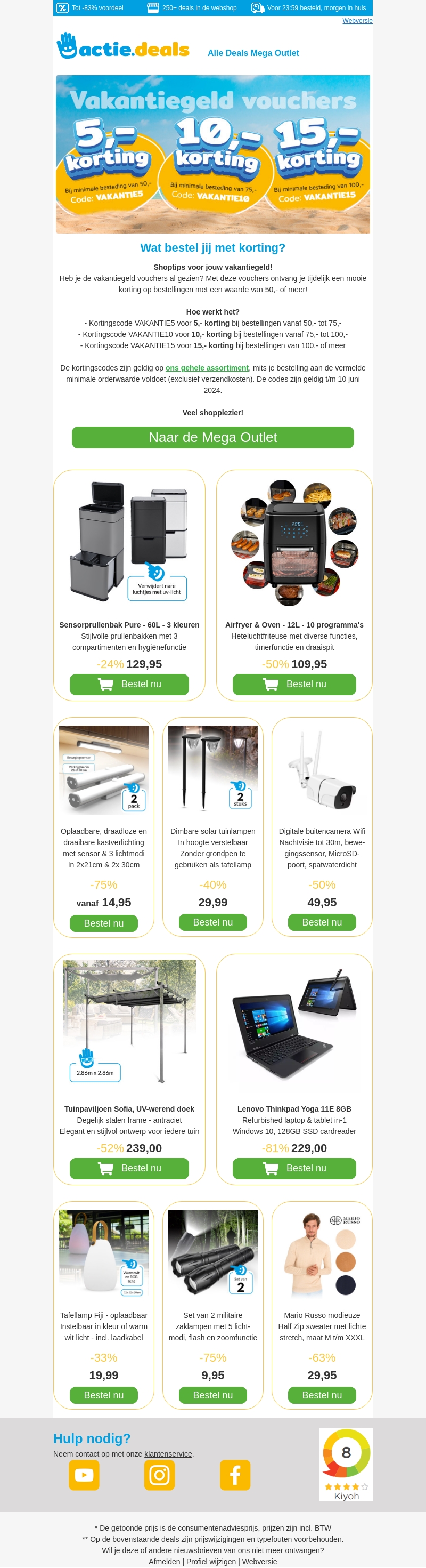 ☀️ Jouw vakantiegeld vouchers staan klaar! ☀️ | Mega Outlet Deals ☀️ Jouw vakantiegeld vouchers staan klaar! ☀️ | Mega Outlet Deals