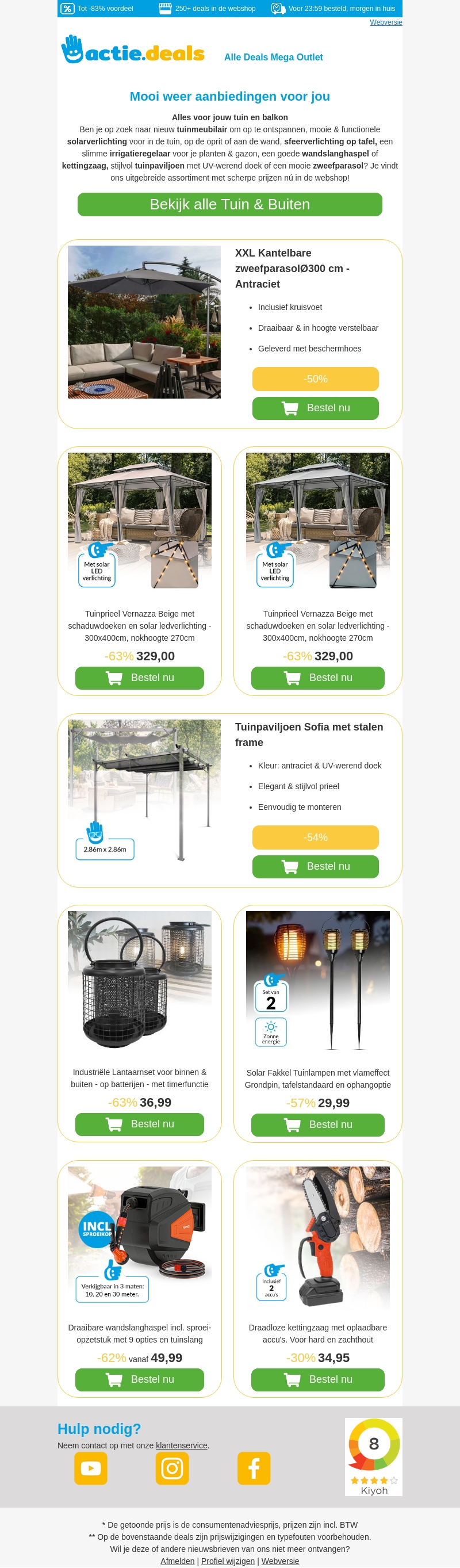 ☀️ Laaggeprijsde zonnige buitendeals ☀️ | tot -70% voordeel ☀️ Laaggeprijsde zonnige buitendeals ☀️ | tot -70% voordeel