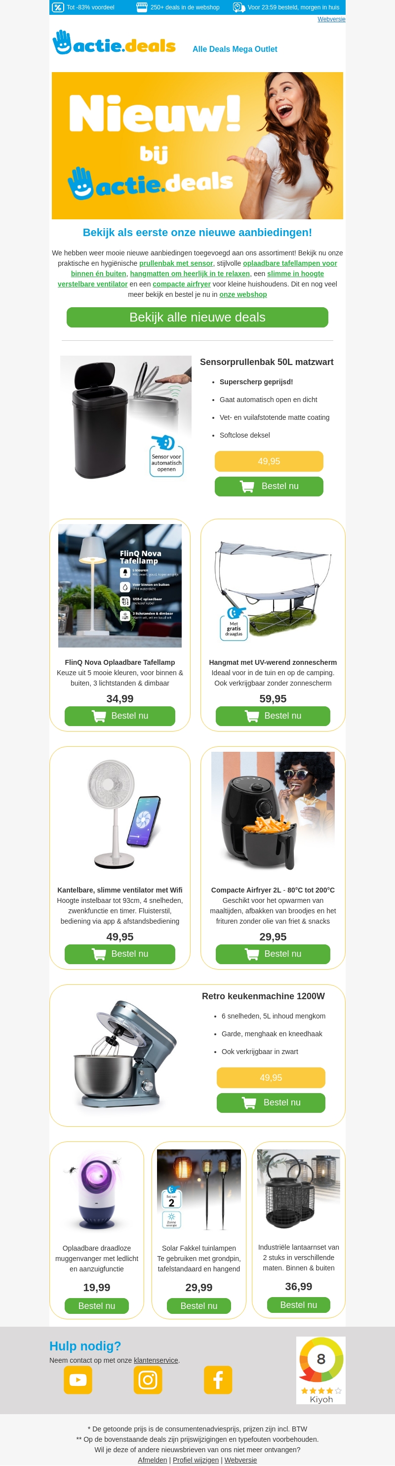 🛒 Nieuw! Sensorprullenbak 50L | Draadloze Tafellamp | Hangmat | Slimme Ventilator 🛒 Nieuw! Sensorprullenbak 50L | Draadloze Tafellamp | Hangmat | Slimme Ventilator