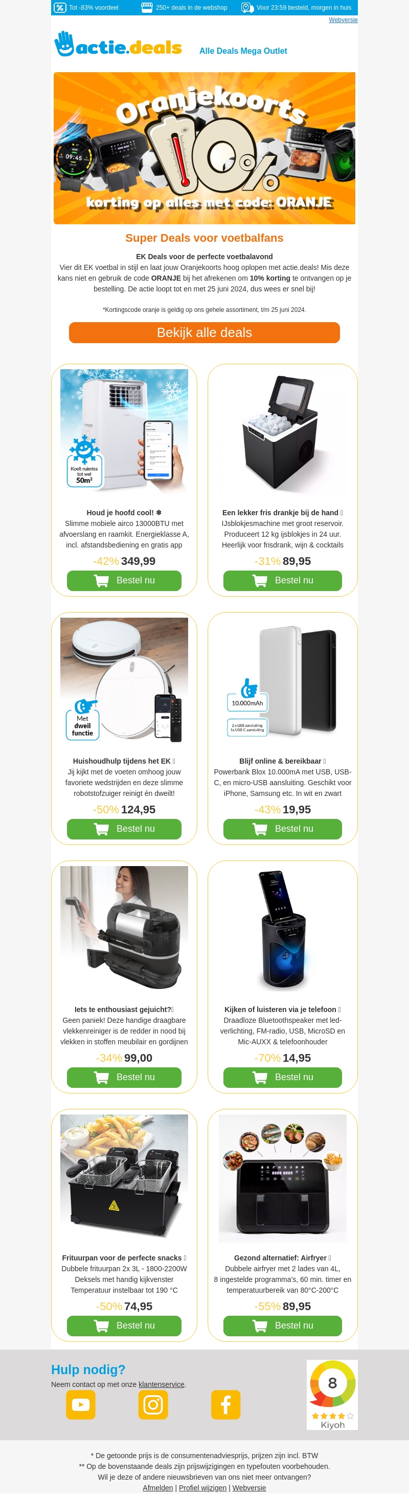 ⚽ Wil jij 10% korting op alles? Nu extra voordeel tijdens EK Oranjekoorts! 🟠 ⚽ Wil jij 10% korting op alles? Nu extra voordeel tijdens EK Oranjekoorts! 🟠