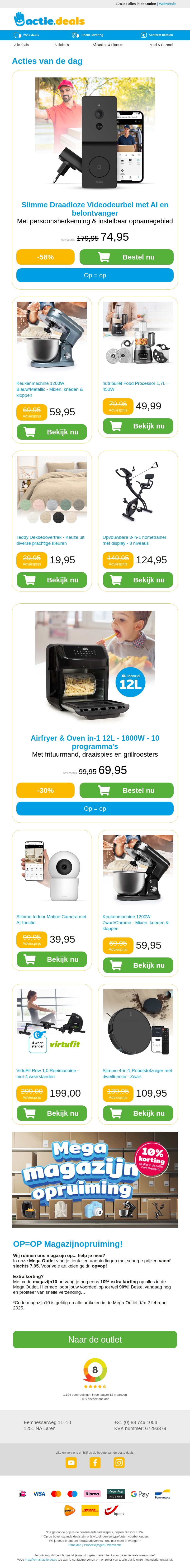 Videodeurbel | Keukenmachine + accessoires | nutribullet | Teddy dekbedovertrekken | Hometrainer Videodeurbel | Keukenmachine + accessoires | nutribullet | Teddy dekbedovertrekken | Hometrainer