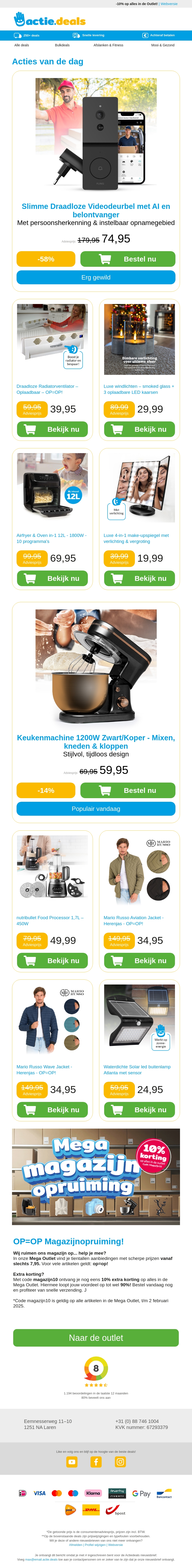 Videodeurbel met AI | Radiatorventilator | Windlichten + oplaadbare LED-kaarsen | XXL Airfryer | Make-Upspiegel Videodeurbel met AI | Radiatorventilator | Windlichten + oplaadbare LED-kaarsen | XXL Airfryer | Make-Upspiegel