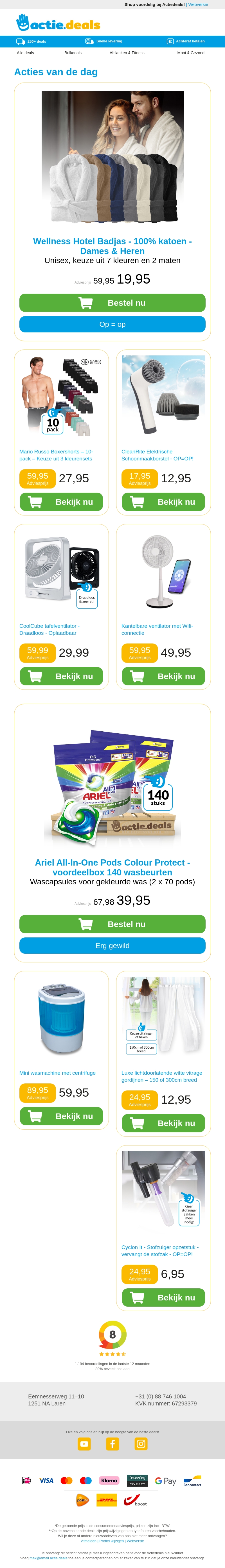 Welness Hotel Badjas | Mario Russo Boxershorts | Elektrische schoonmaakborstel | CoolCube tafelventilator | Ventilator met wifi Welness Hotel Badjas | Mario Russo Boxershorts | Elektrische schoonmaakborstel | CoolCube tafelventilator | Ventilator met wifi