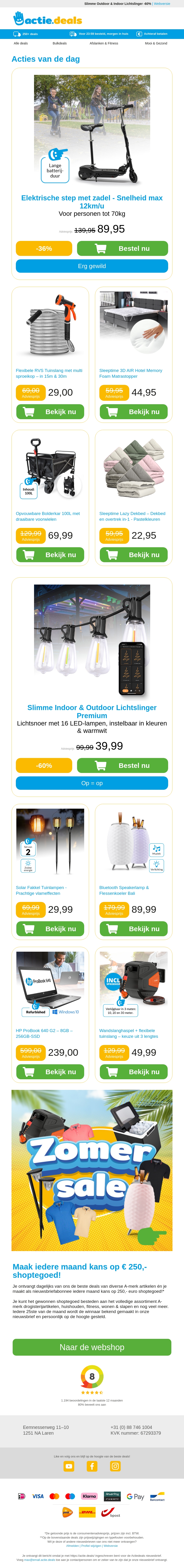 Elektrische Kinderstep | Flexibele RVS Tuinslang | Memory Foam Topper | Bolderkar | Lazy dekbedden Elektrische Kinderstep | Flexibele RVS Tuinslang | Memory Foam Topper | Bolderkar | Lazy dekbedden