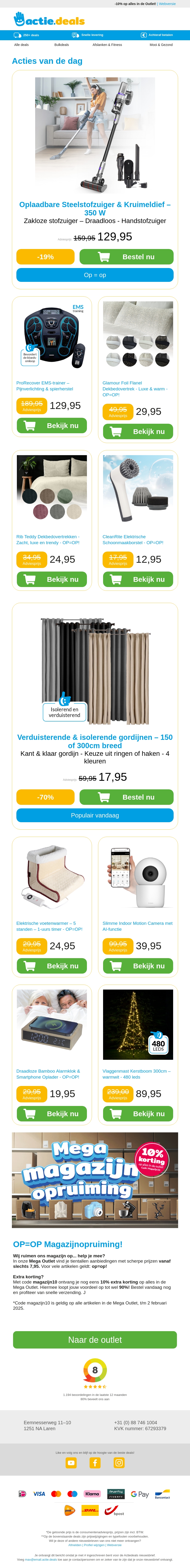 Accu steelstofzuiger & kruimeldief | EMS-trainer | Flanellen dekbedovertrekken | Cleaning Brush Accu steelstofzuiger & kruimeldief | EMS-trainer | Flanellen dekbedovertrekken | Cleaning Brush