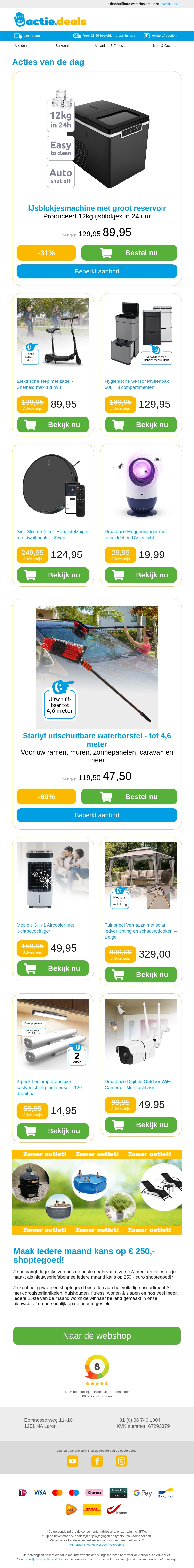 IJsblokjesmachine | Elektrische step | Sensorprullenbakken | Robotstofzuiger | Muggenvanger IJsblokjesmachine | Elektrische step | Sensorprullenbakken | Robotstofzuiger | Muggenvanger