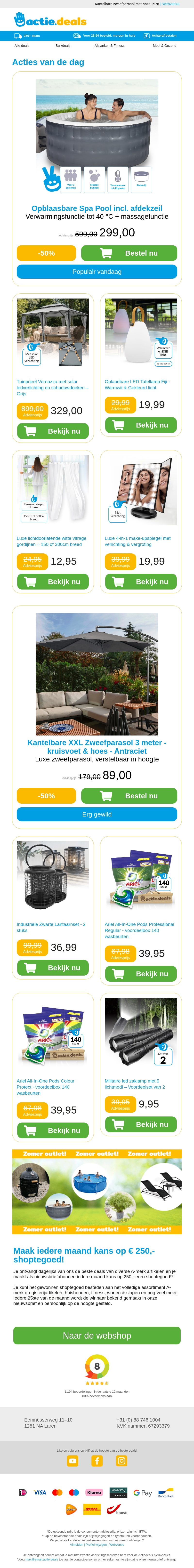 Opblaasbare Spa Pool | Tuinprieel met solarlampen | Tafellamp Fiji | Vitrage | Make-upspiegel met verlichting Opblaasbare Spa Pool | Tuinprieel met solarlampen | Tafellamp Fiji | Vitrage | Make-upspiegel met verlichting