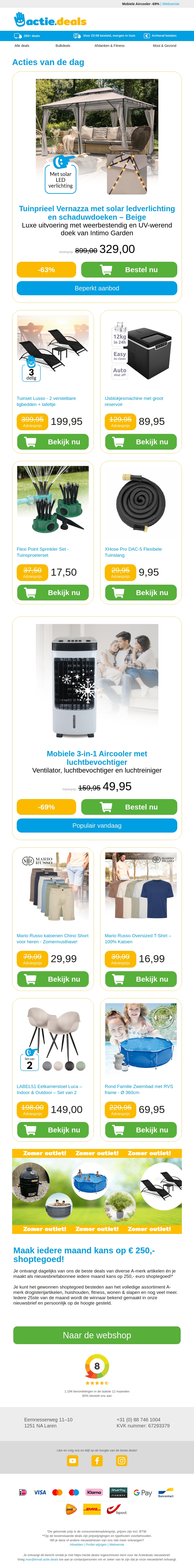 Paviljoen met verlichting | Ligbedden | IJsblokjesmachine | Sprinklerset | Tuinslang Paviljoen met verlichting | Ligbedden | IJsblokjesmachine | Sprinklerset | Tuinslang