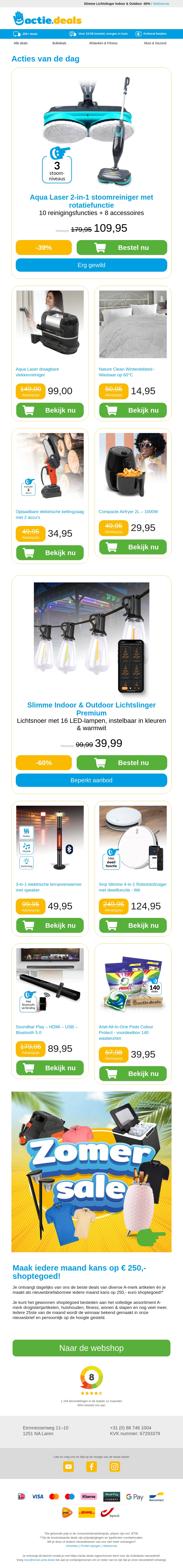 Roterende Stoommop | Draagbare Vlekkenreiniger | Winterdekbedden | Oplaadbare Kettingzaag | Airfryer 2L Roterende Stoommop | Draagbare Vlekkenreiniger | Winterdekbedden | Oplaadbare Kettingzaag | Airfryer 2L