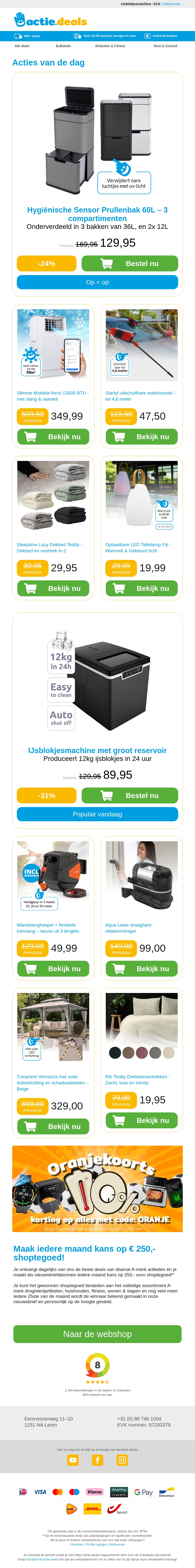 Sensorprullenbak 60L | Slimme Airco | Uitschuifbare waterbezem | Lazy Teddy dekbedden | Fiji Tafellamp Sensorprullenbak 60L | Slimme Airco | Uitschuifbare waterbezem | Lazy Teddy dekbedden | Fiji Tafellamp
