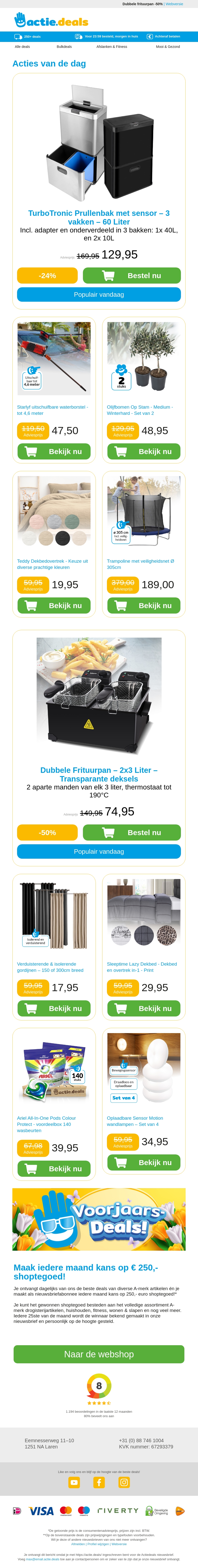 Sensorprullenbak 60L | Uitschuifbare waterbezem | Olijfbomen | Teddy dekbedovertrekken | XXL Trampoline Sensorprullenbak 60L | Uitschuifbare waterbezem | Olijfbomen | Teddy dekbedovertrekken | XXL Trampoline