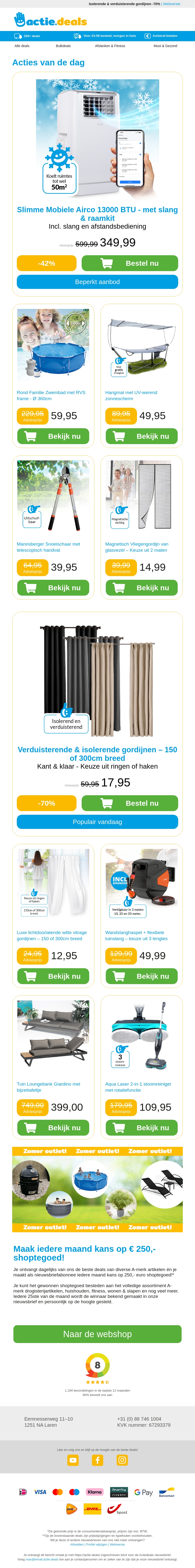 Slimme Airco 17000BTU | XXL Familiezwembad | Hangmat | Telescopische snoeischaar | Vliegengordijn Slimme Airco 17000BTU | XXL Familiezwembad | Hangmat | Telescopische snoeischaar | Vliegengordijn