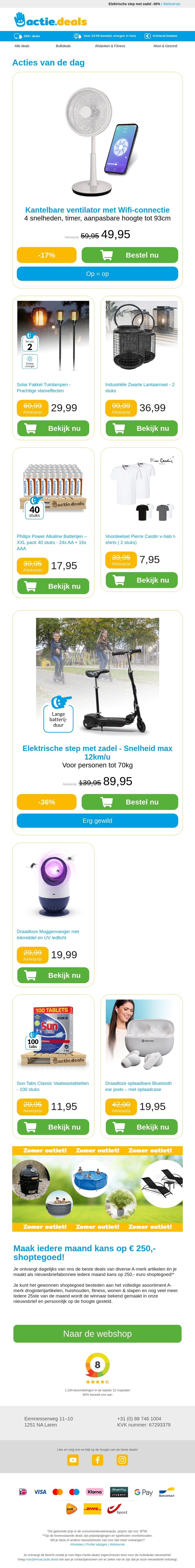 Ventilator met Wifi | Solar tuinfakkels | Tuin lantaarnset | V-hals t-shirts | XL-pack Philips batterijen Ventilator met Wifi | Solar tuinfakkels | Tuin lantaarnset | V-hals t-shirts | XL-pack Philips batterijen
